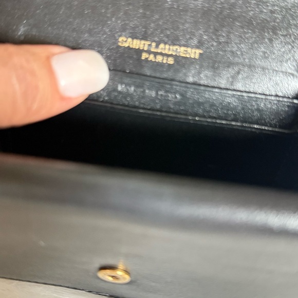 💯Authentic Yves Saint Laurent Black Leather Cassandra  compact Wallet vintage - Picture 7 of 13